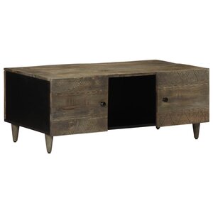 vidaXL Table basse gris clair 100x54x40 cm bois massif de manguier