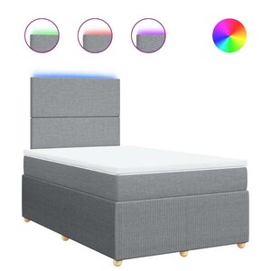 vidaXL Sommier à lattes de lit avec matelas Gris clair 120x200cm Tissu