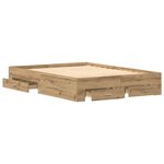 vidaXL Cadre de lit Chêne artisanal 135 x 190 cm Bois d'ingénierie