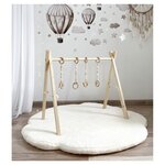Tapis de jeu nuage en peluche écru