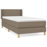 vidaXL Sommier à lattes de lit avec matelas Taupe 90x200 cm Tissu