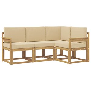 vidaXL Ensemble de canapés d'extérieur 4 pc Blanc et Beige