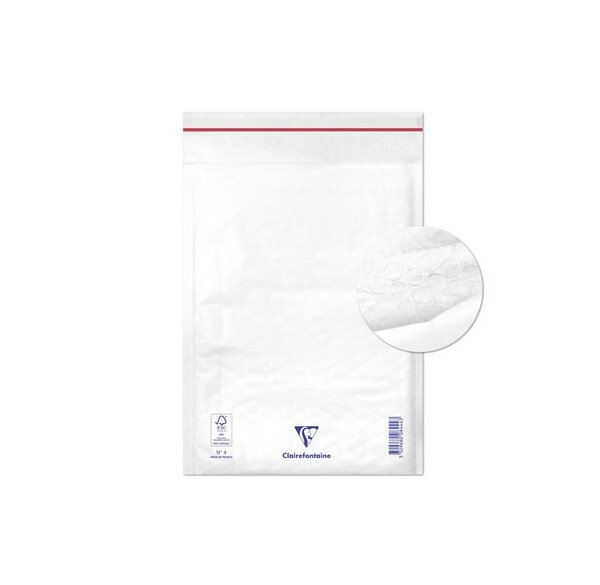 Boîte de 100 pochette à bulles 175x265 kraft blanc 90g clairefontaine