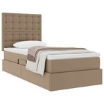 vidaXL Lit de Rangement Cappuccino 100 x 200 cm Cuir synthétique