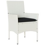 Ensemble de Salle à Manger de Jardin de 7 Pièces avec Coussins Rattan Poly Blanc