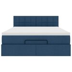 VidaXL Cadre de lit ottoman avec matelas bleu 140x200 cm tissu