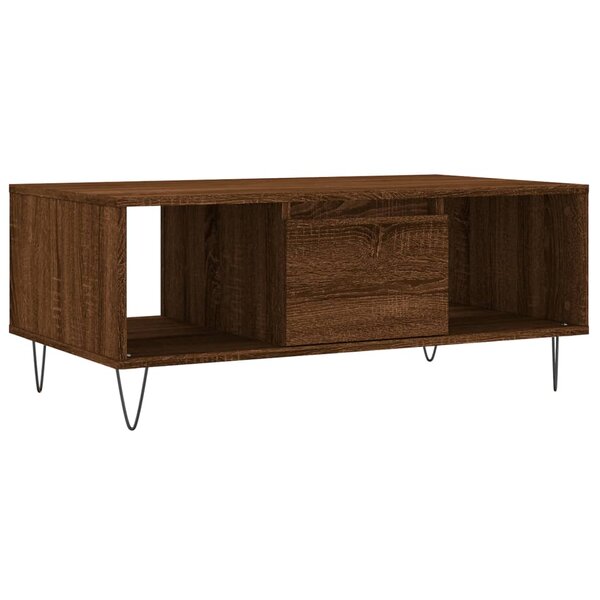 vidaXL Table basse Chêne marron 90x50x36 5 cm Bois d'ingénierie