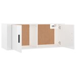 vidaXL Ensemble de meubles TV 2 Pièces blanc brillant bois d'ingénierie