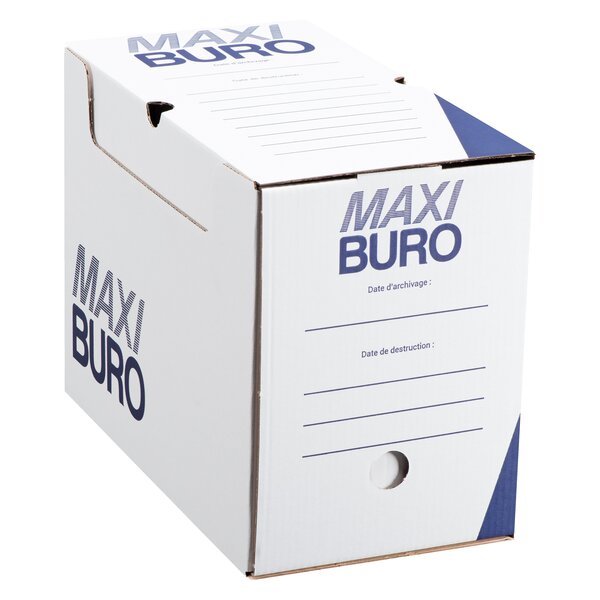 Boîte à archives blanches dos 18 cm - maxiburo - lot de 20