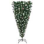 vidaXL Arbre de Noël artificiel renversé pré-éclairé et boules 180 cm