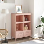 vidaXL Buffet haut rose 68x39x101 5 cm acier