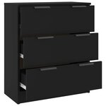 vidaXL Buffet noir 60x30x70 cm bois d'ingénierie