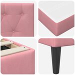 vidaXL Cadre de lit avec matelas Rose 120 x 200 cm Velours
