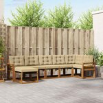 vidaXL Ensemble de canapés d'extérieur 7 Pièces Naturel et Beige