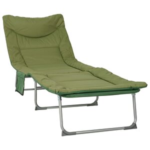 vidaXL Transat pliant avec coussin Vert foncé