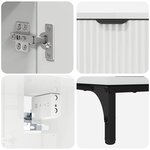 vidaXL Ensemble de mobilier de salle de bain avec porte Blanc brillant