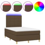 vidaXL Sommier à lattes de lit matelas et LED marron foncé 120x190 cm