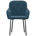 vidaXL Chaises à manger lot de 2 Bleu Velours
