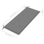 Vidaxl banc de jardin avec coussin gris 120 cm bois de teck massif