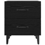 vidaXL Armoire de lit avec tiroir 2 Pièces Chêne noir 40 x 35 x 47.5 cm