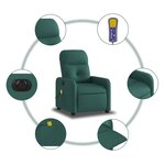 vidaXL Fauteuil de massage inclinable électrique Vert foncé Tissu