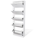 vidaXL Meuble à chaussures en bois avec 5 compartiments Blanc