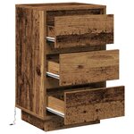 vidaXL Cabinet de chevet avec LED Bois ancien 39x34 5x65 cm Bois d'ingénierie