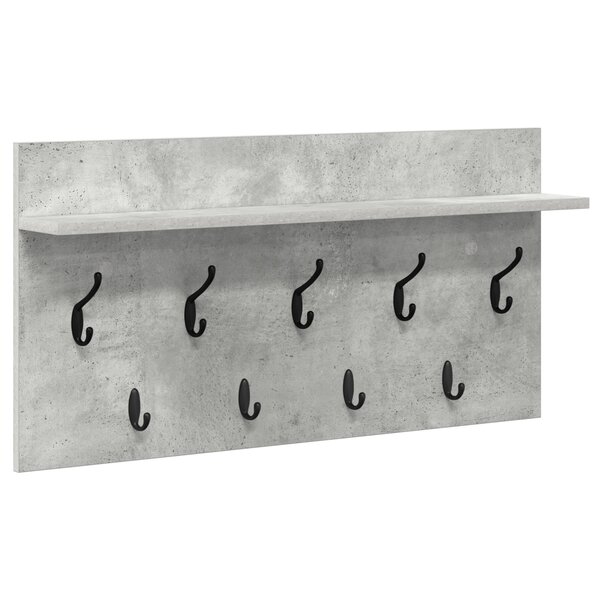 vidaXL Porte-manteau mural avec étagère Montage mural avec stockage Gris béton 80 x 40 x 12 cm
