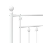 vidaXL Cadre de lit métal avec tête de lit blanc 107x203 cm