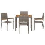 Ensemble de salle à manger jardin 5 pièces gris poly rattan vidaXL