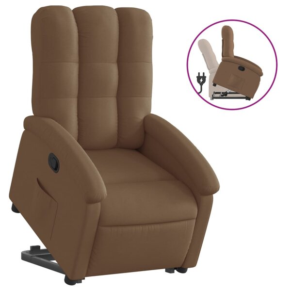 vidaXL Fauteuil inclinable Marron Tissu