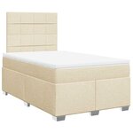 vidaXL Sommier à lattes de lit avec matelas Crème 120x200 cm Tissu