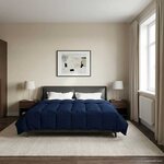 vidaXL Duvet complet toute l'année Bleu foncé 240 x 260 cm Microfibre