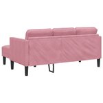 vidaXL Canapé 3 places avec chaise L en velours rose clair de 160 cm