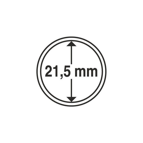 Capsules rondes 21 5mm pour monnaies de collection. Paquet - 100 capsules