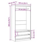 vidaXL Garde-robe chêne artisanal 100x50x200 cm bois d'ingénierie