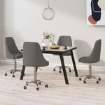 vidaXL Chaises pivotantes à manger lot de 4 Gris foncé Tissu