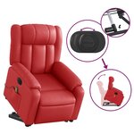 vidaXL Fauteuil inclinable de massage électrique rouge similicuir