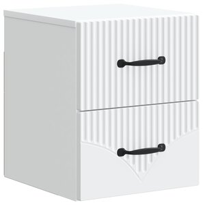 vidaXL Cabinet de chevet mural avec tiroir Blanc 34 5 x 33 x 40 cm
