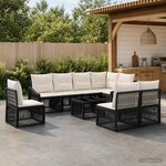 vidaXL Ensemble de canapé de jardin 9 pc Noir polyrotin