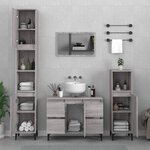 vidaXL Ensemble de meubles de salle de bain 3 Pièces Sonoma gris