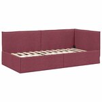 vidaXL Cadre de lit d'angle avec matelas 2 Pièces Gris Velours