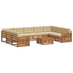 vidaXL Ensemble de canapés d'extérieur 10 Pièces Naturel et Beige