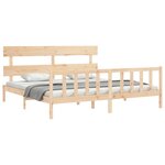 vidaXL Cadre de lit avec tête de lit 200x200 cm bois massif