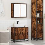 vidaXL Ensemble de meubles de salle de bain 2 Pièces Chêne fumé