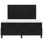 vidaXL Lit à ressorts avec matelas Noir 140 x 190 cm tissu