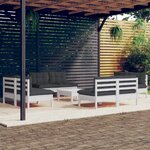 vidaXL Salon de jardin 9 Pièces avec coussins anthracite bois de pin