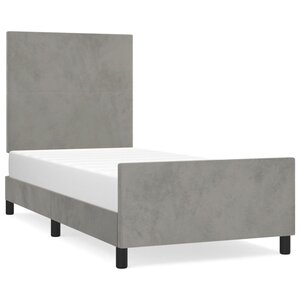 vidaXL Cadre de lit avec tête de lit Gris clair 80x200 cm Velours