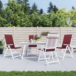 vidaXL Coussins de chaise dossier haut lot de 4 rouge bordeaux mélangé