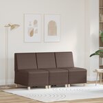 vidaXL Chaises Sofa 3 Pièces Marron 55 x 74 x 82 cm Faux cuir